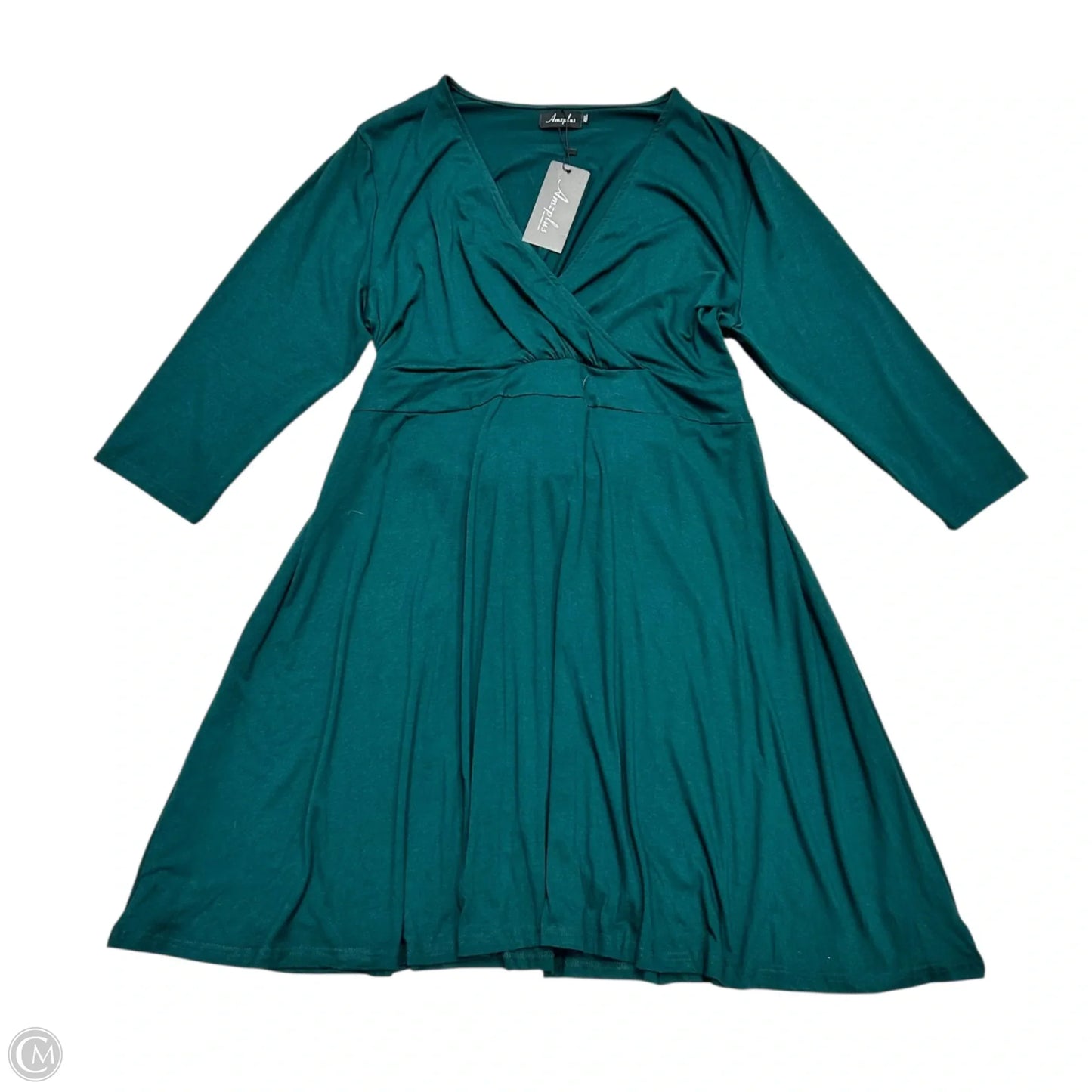 Dress Casual Midi By Amzplus In Green, Size: 4x