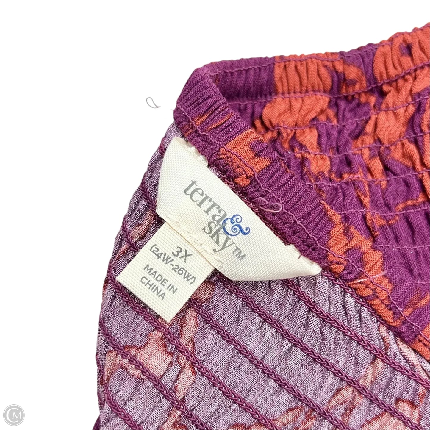 Dress Casual Midi By Terra & Sky In Orange & Purple, Size: 3x