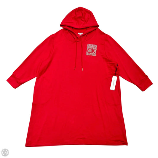 Dress Casual Short By Calvin Klein In Gold & Red, Size: 3x