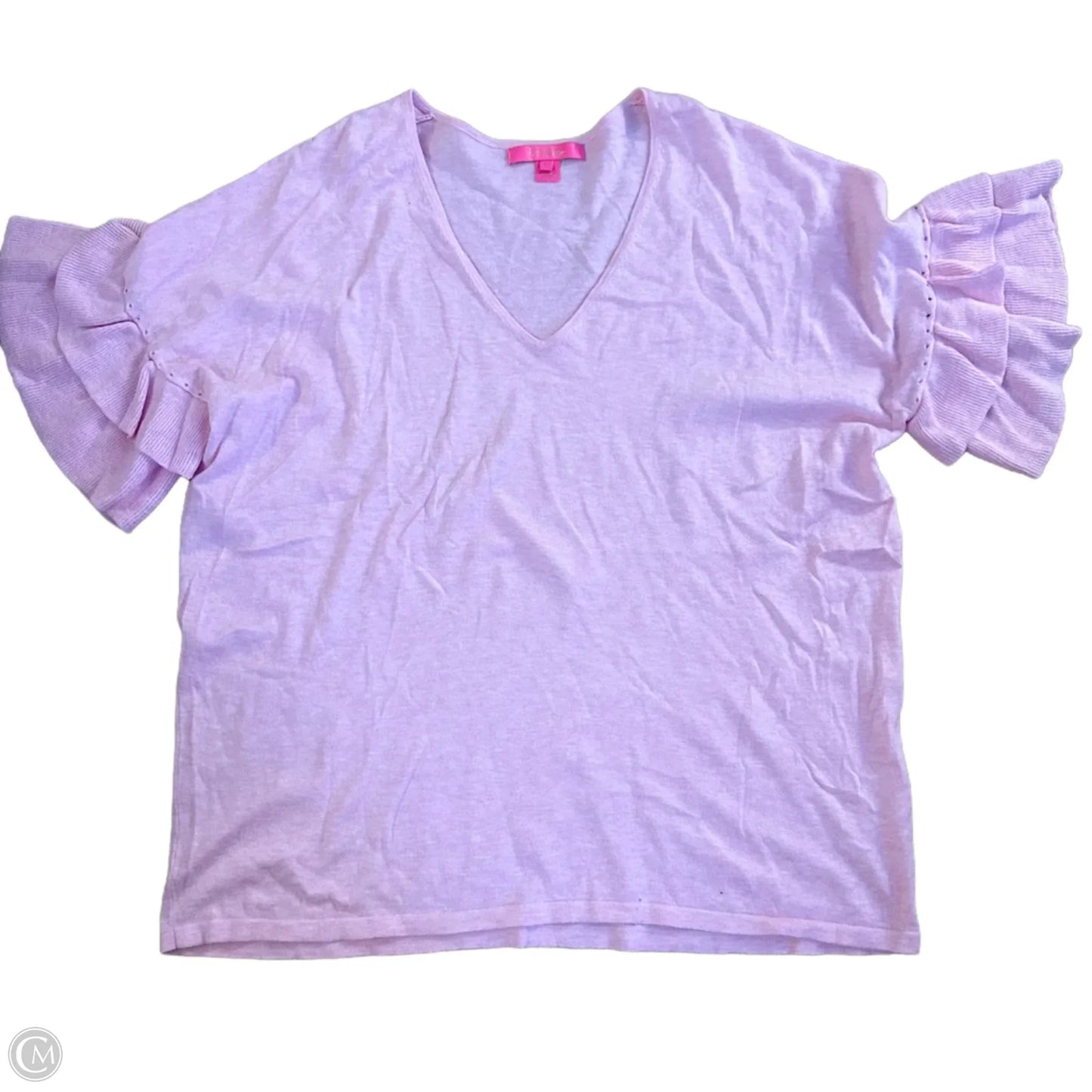 Top Short Sleeve Designer By Lilly Pulitzer In Pink, Size: L