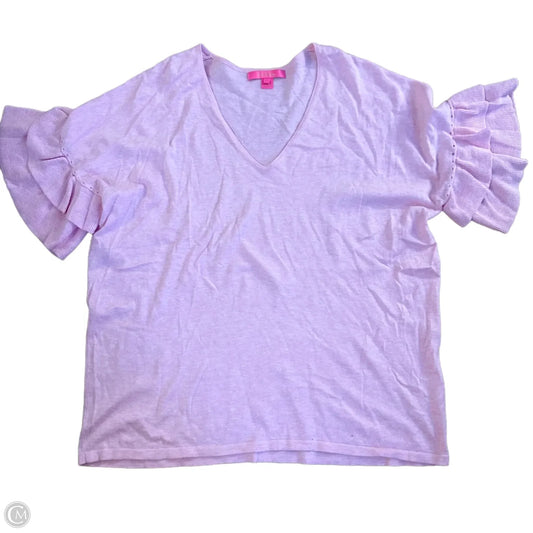 Top Short Sleeve Designer By Lilly Pulitzer In Pink, Size: L