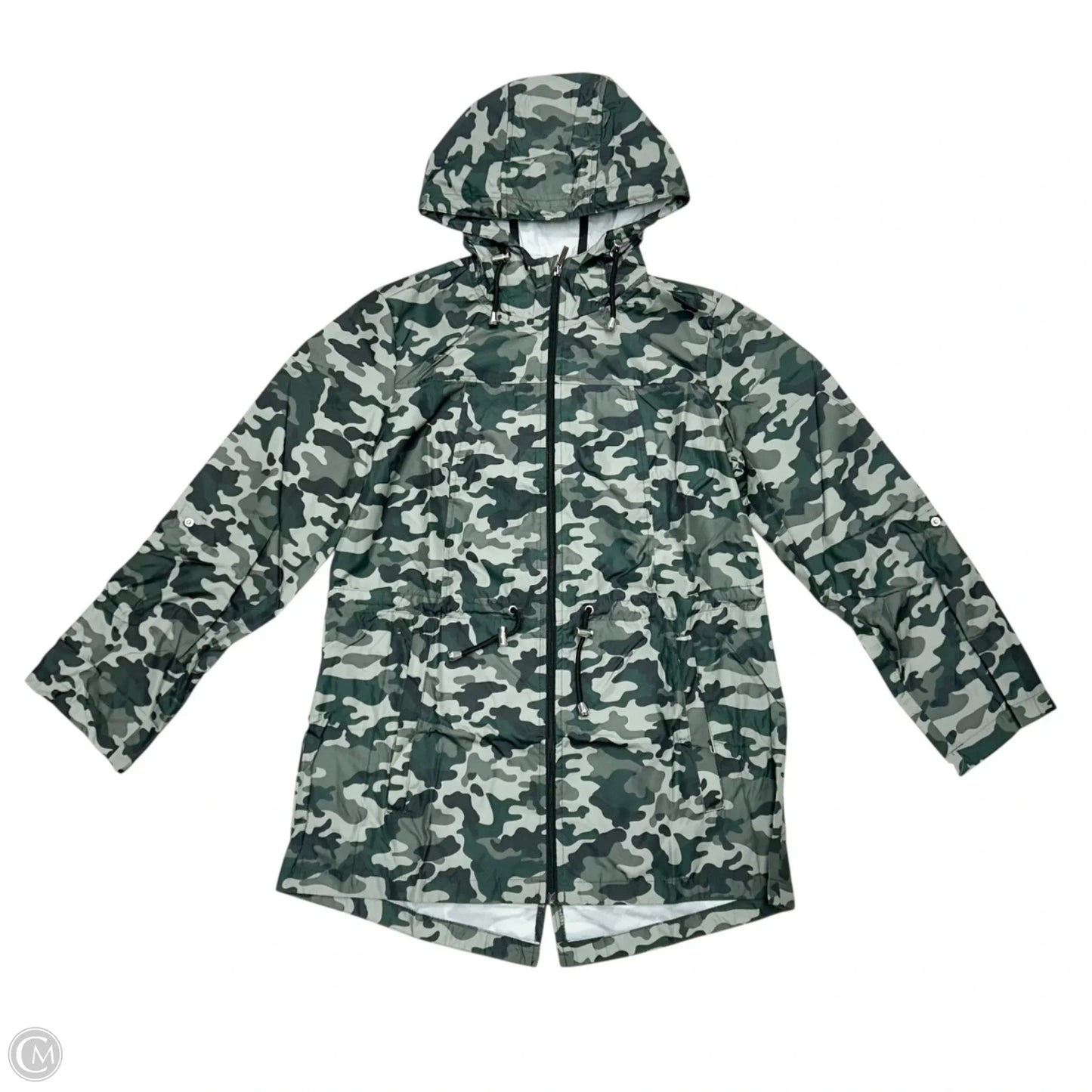 Jacket Windbreaker By Susan Graver In Camouflage Print, Size: Xs