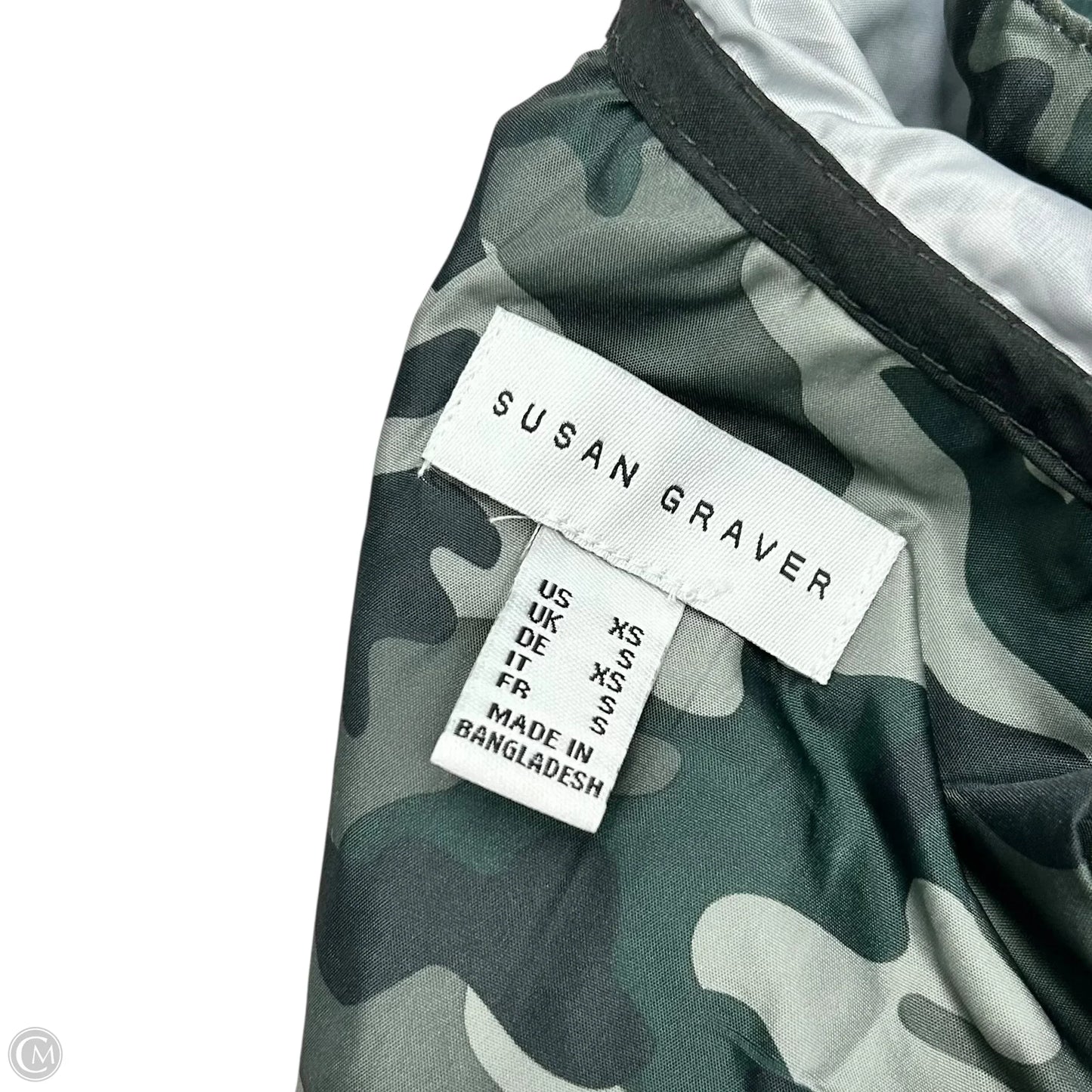 Jacket Windbreaker By Susan Graver In Camouflage Print, Size: Xs