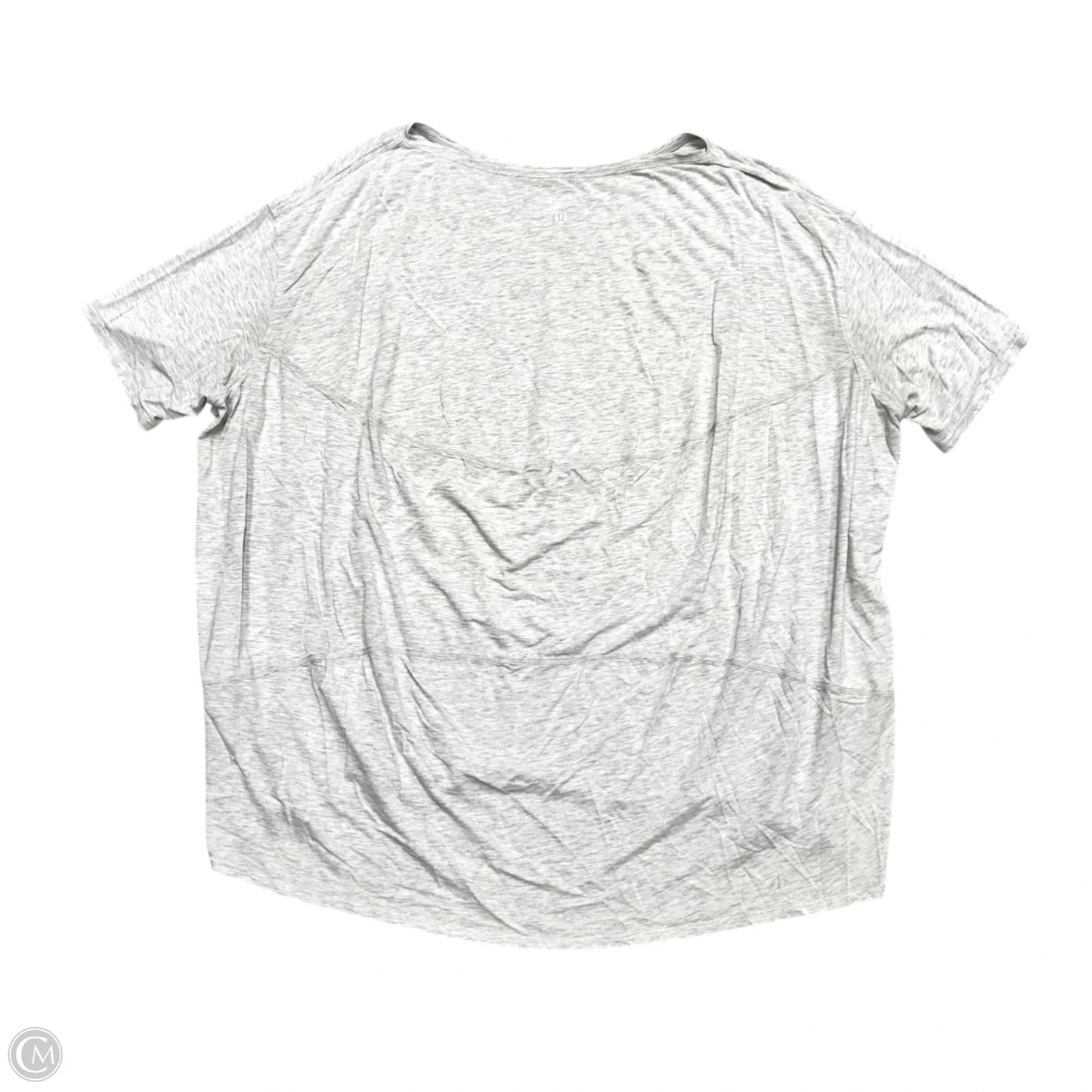 Athletic Top Short Sleeve By Lululemon In Grey, Size: Xl