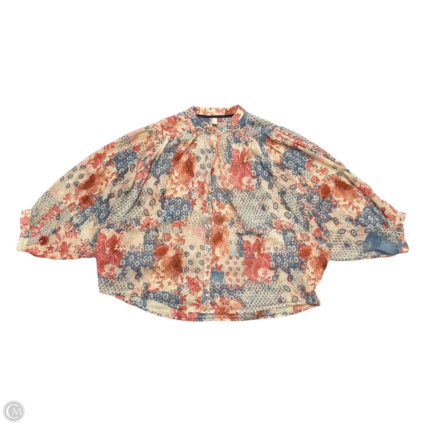 Top Long Sleeve By Pilcro In Blue & Pink, Size: S