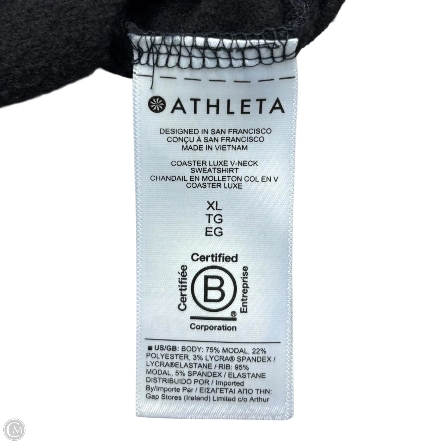 Athletic Top Long Sleeve Crewneck By Athleta In Black, Size: Xl