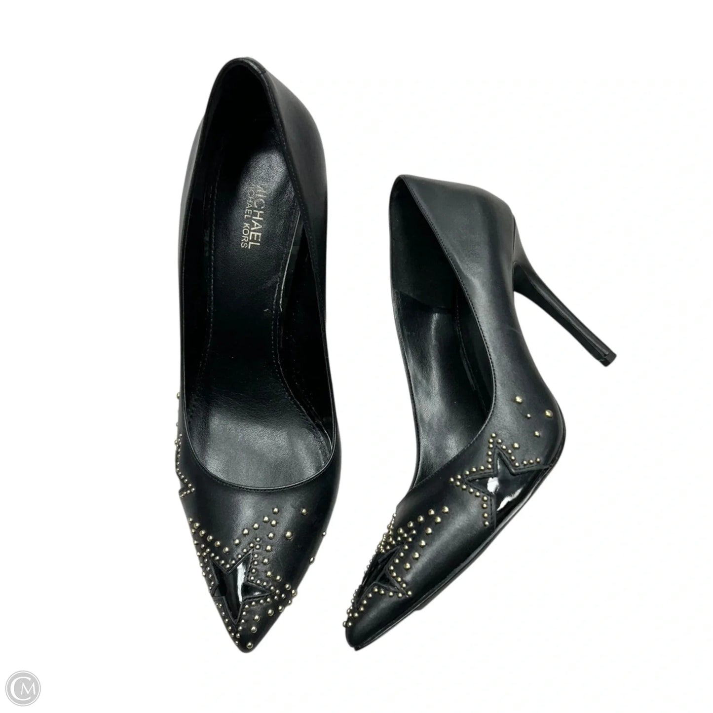 Shoes Heels Stiletto By Michael By Michael Kors In Black & Gold, Size: 9