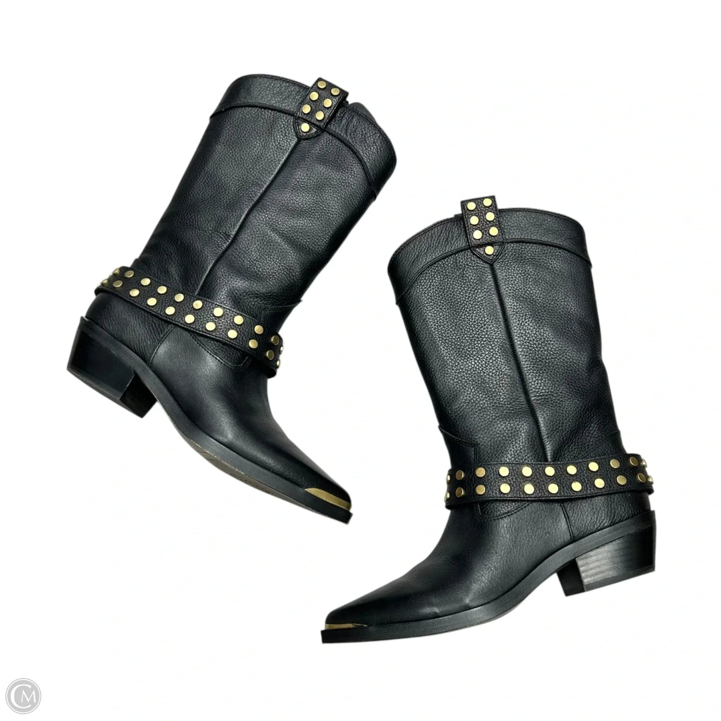Boots Western By Vince Camuto In Black & Gold, Size: 8.5
