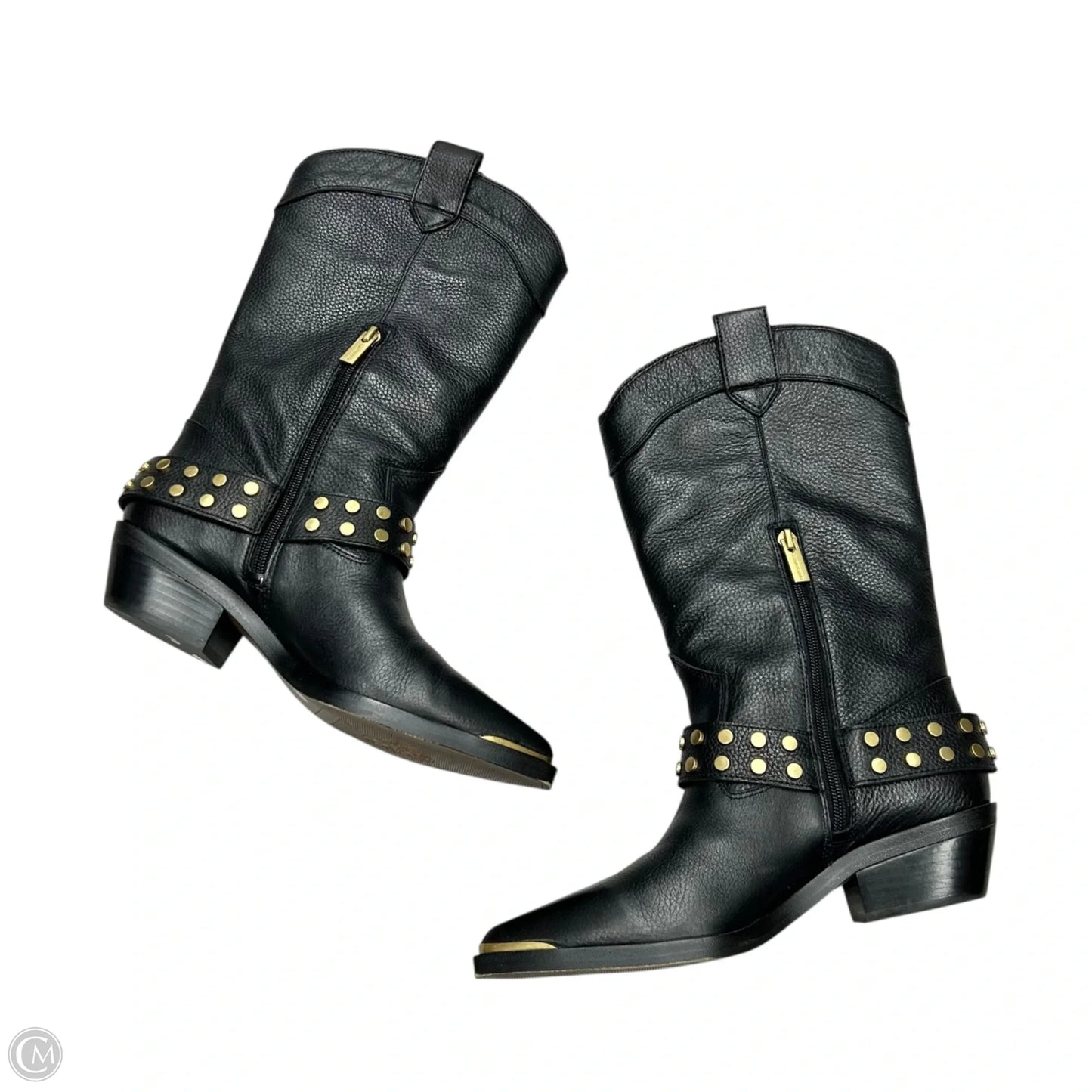 Boots Western By Vince Camuto In Black & Gold, Size: 8.5