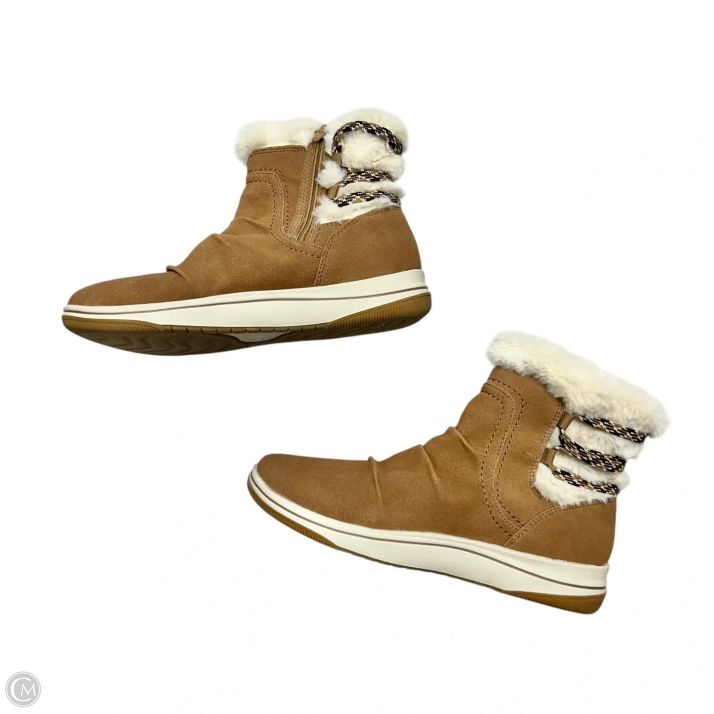 Boots Ankle Flats By Clarks In Tan, Size: 7