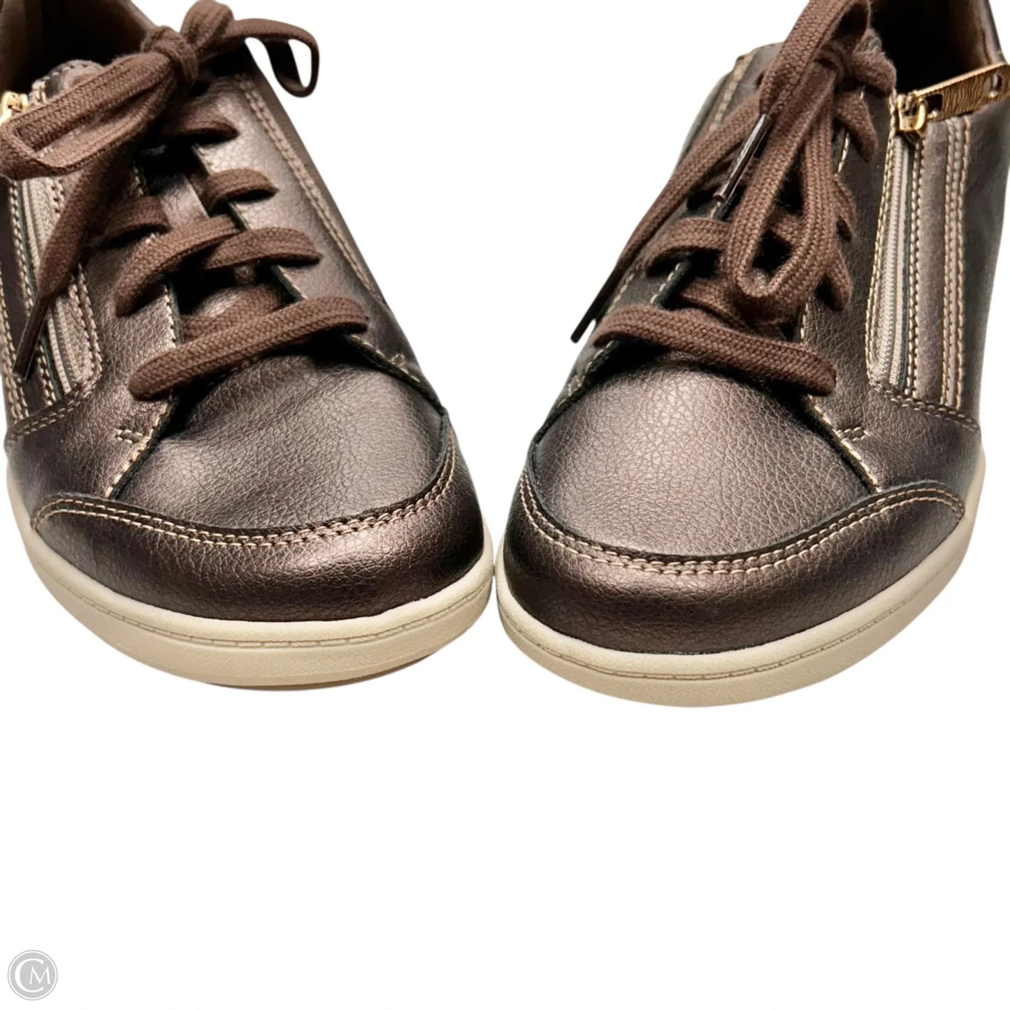 Shoes Sneakers By Clarks In Bronze, Size: 7