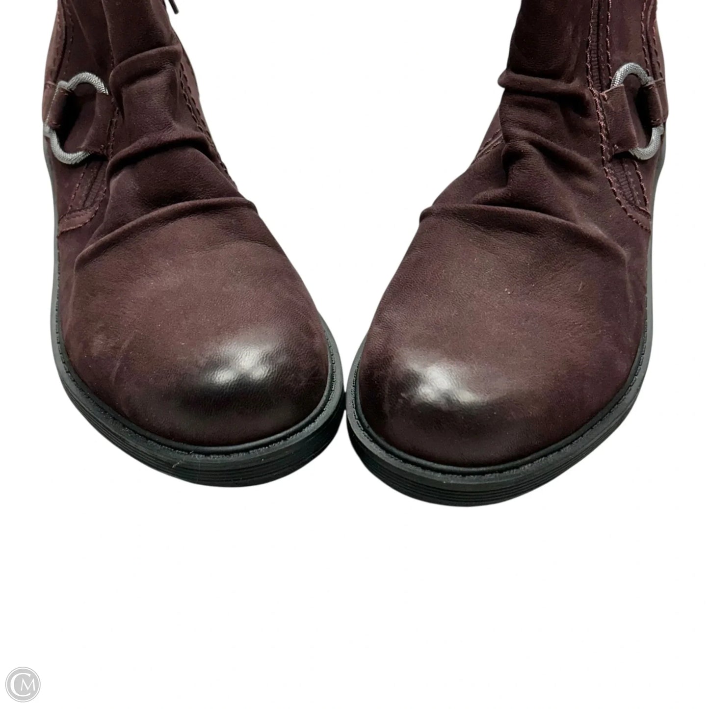 Boots Ankle Flats By Clarks In Maroon, Size: 7