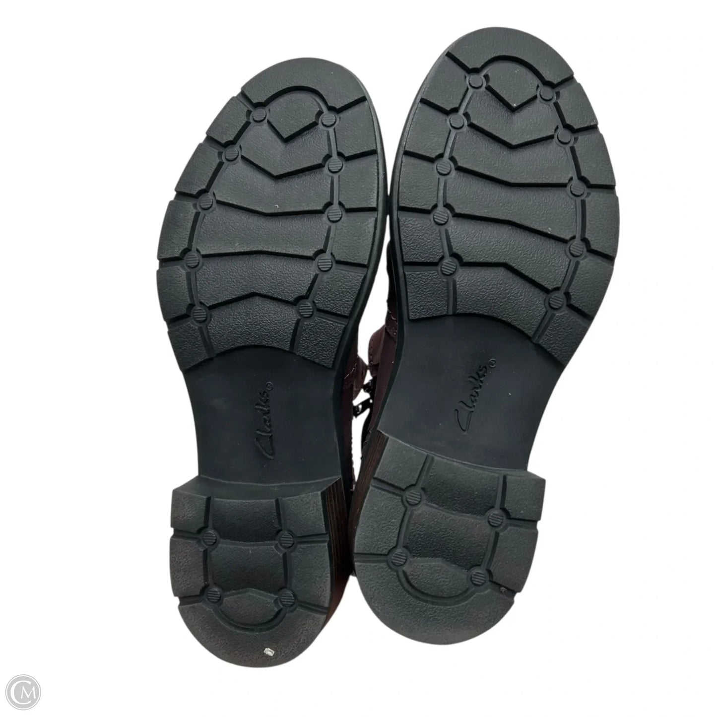 Boots Ankle Flats By Clarks In Maroon, Size: 7