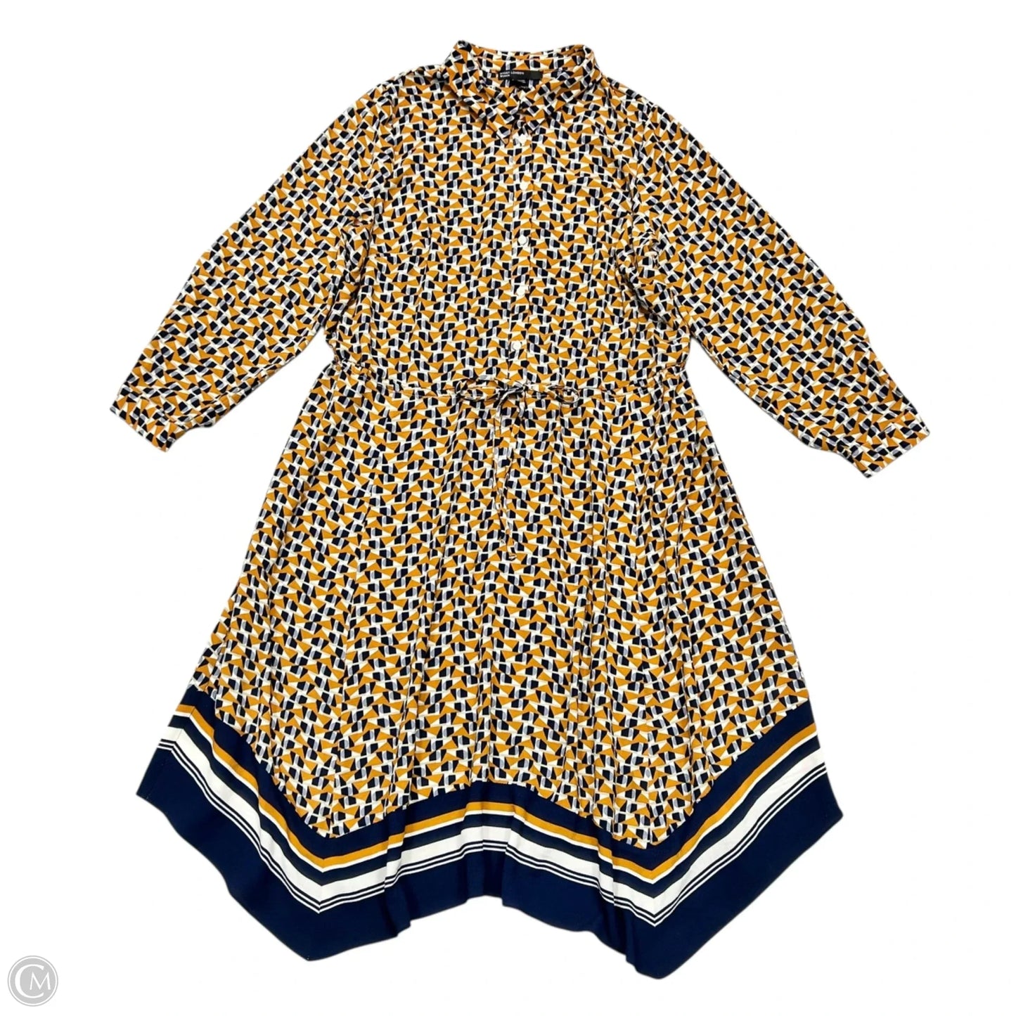 Dress Casual Midi By Maggy London In Blue & Orange, Size: 2x