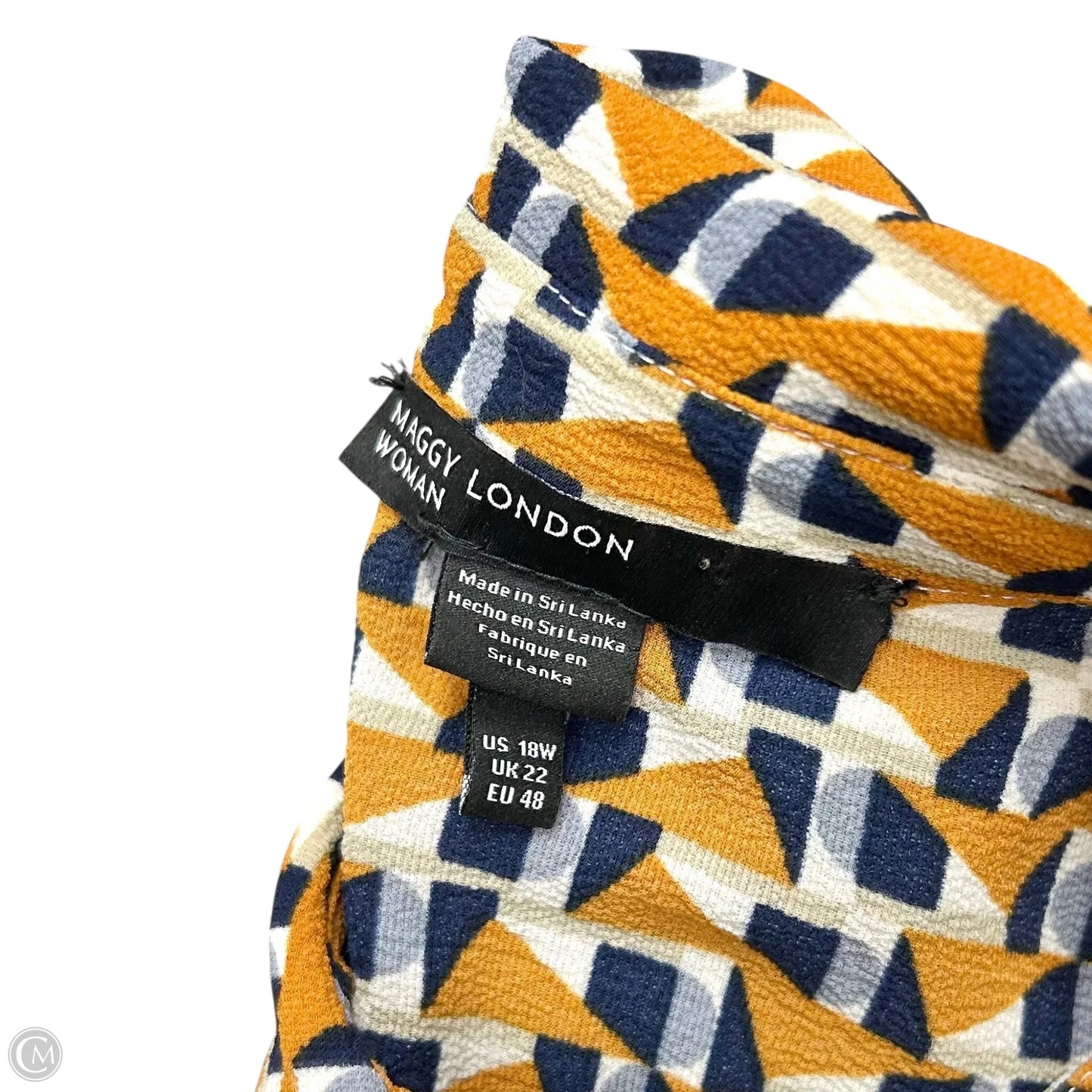 Dress Casual Midi By Maggy London In Blue & Orange, Size: 2x