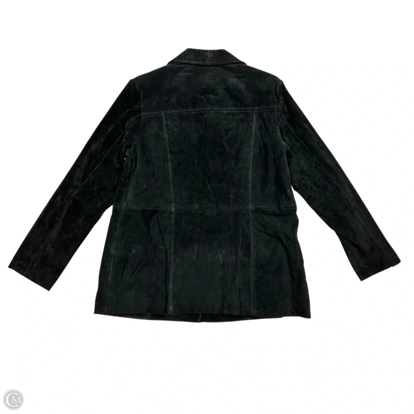Coat Leather By Denim And Co Qvc In Black, Size: L