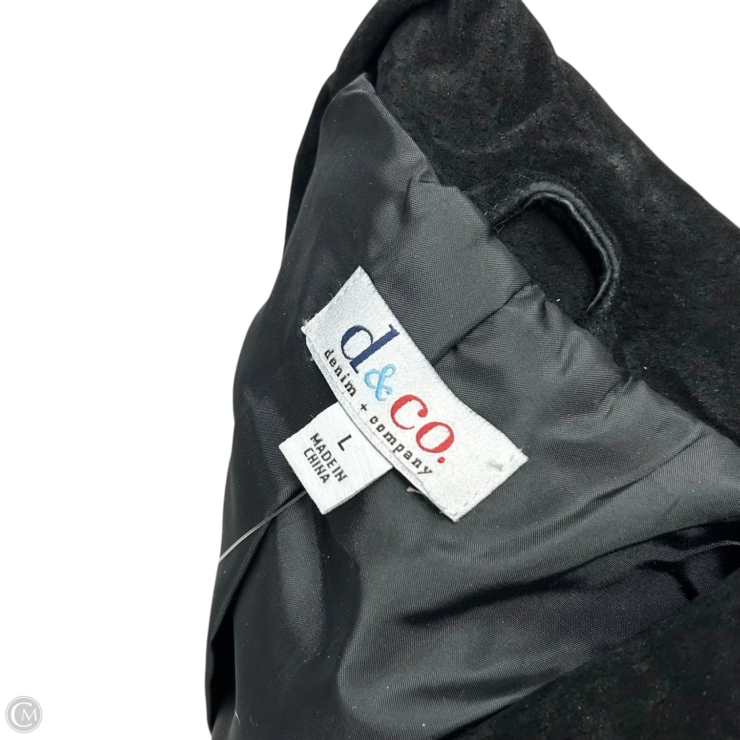 Coat Leather By Denim And Co Qvc In Black, Size: L