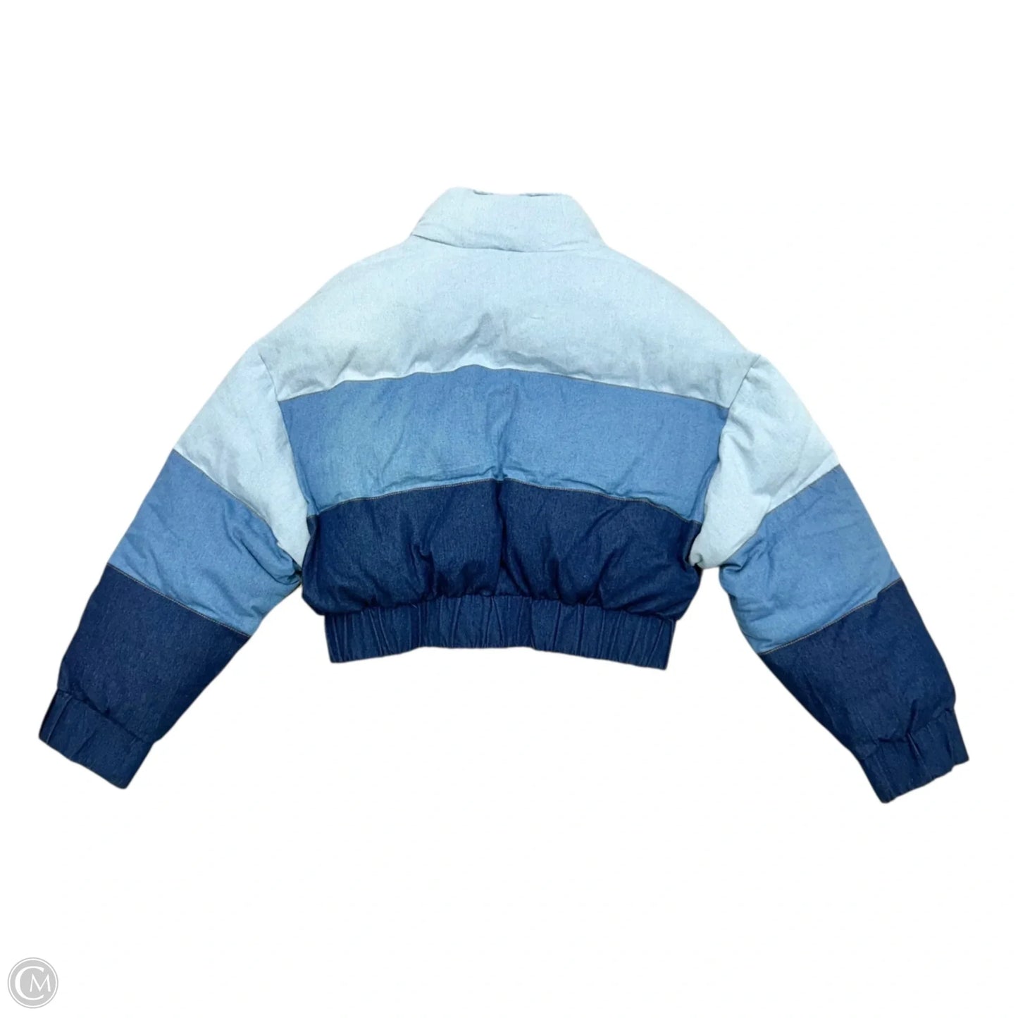 Jacket Puffer & Quilted By Rehab Lab In Blue Denim, Size: L