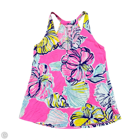 Top Sleeveless Designer By Lilly Pulitzer In Pink & Yellow, Size: S
