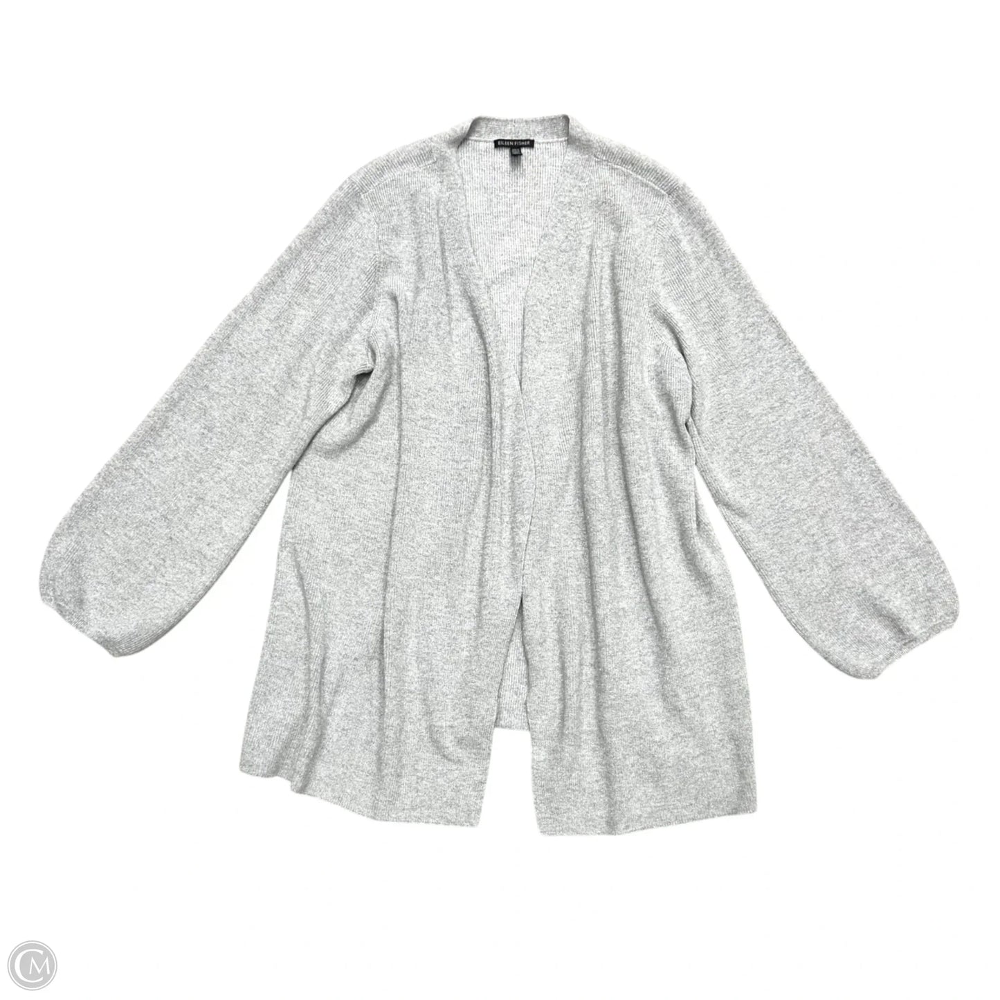 Sweater Cardigan By Eileen Fisher In Silver, Size: Xl