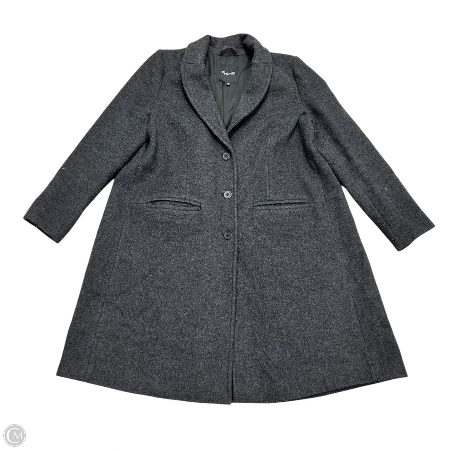 Coat Trench Coat By Madewell In Grey, Size: M