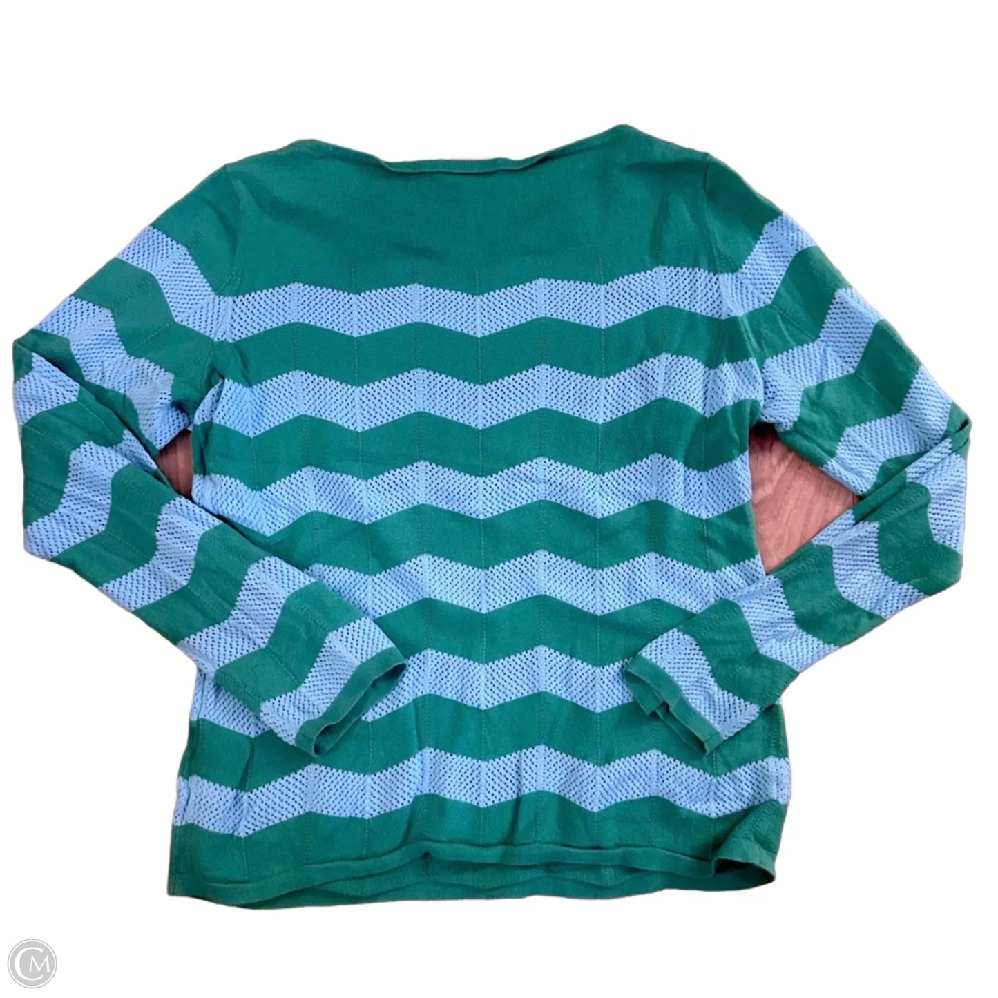 Top Long Sleeve Designer By Lilly Pulitzer In Blue & Green, Size: L
