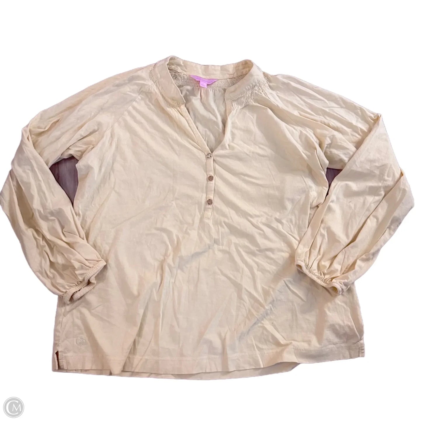 Top Long Sleeve Designer By Lilly Pulitzer In Yellow, Size: L