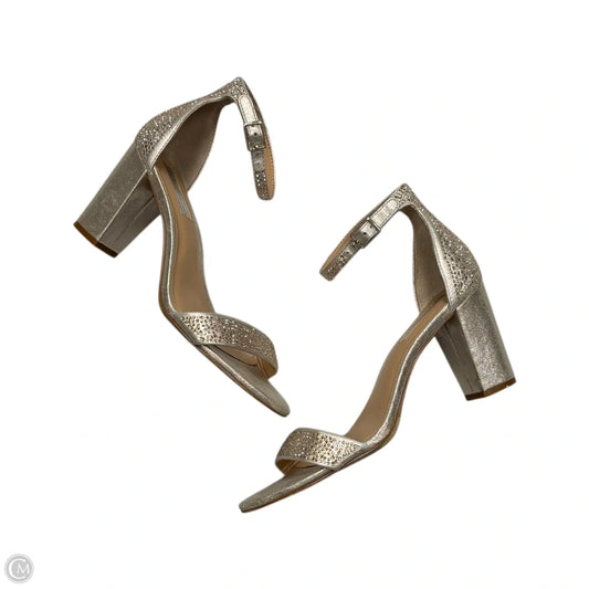 Sandals Heels Block By Inc In Gold, Size: 8