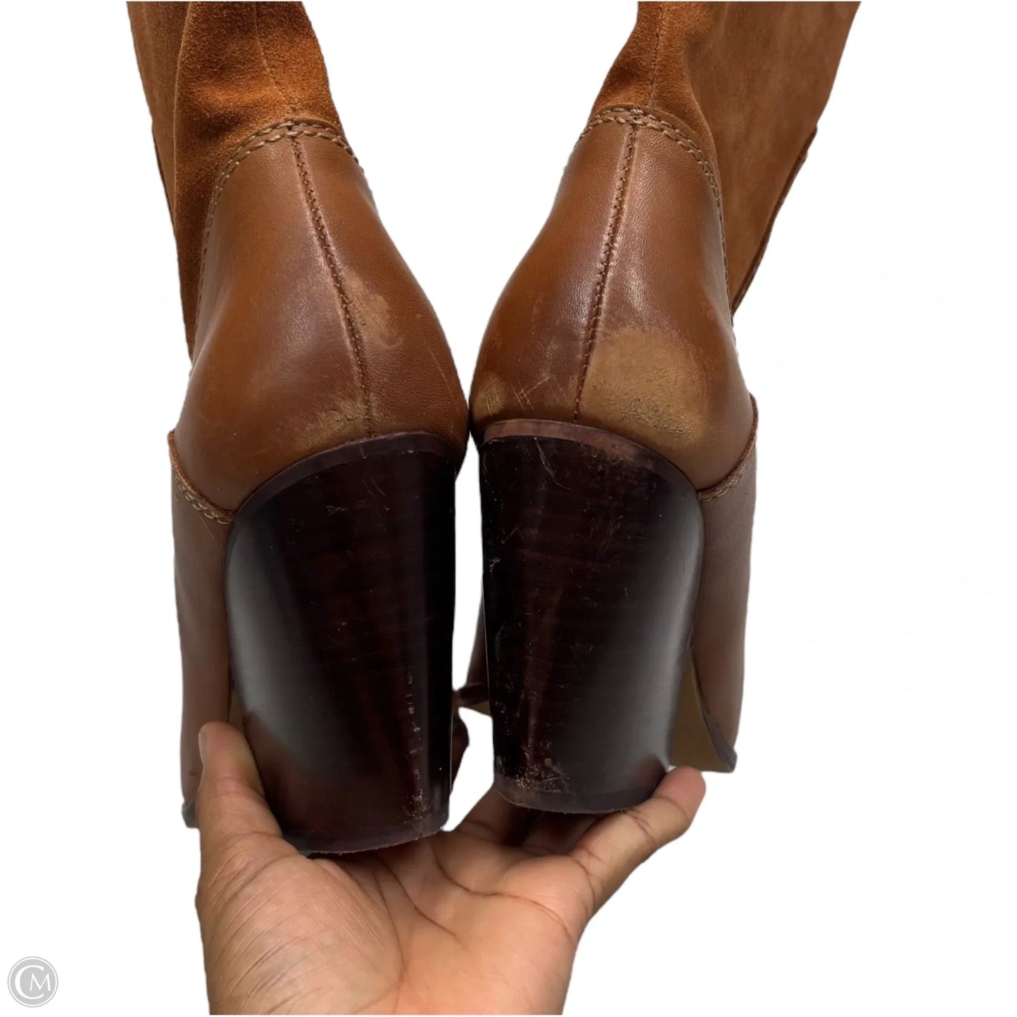 Boots Mid-calf Heels By Vince Camuto In Tan, Size: 7.5