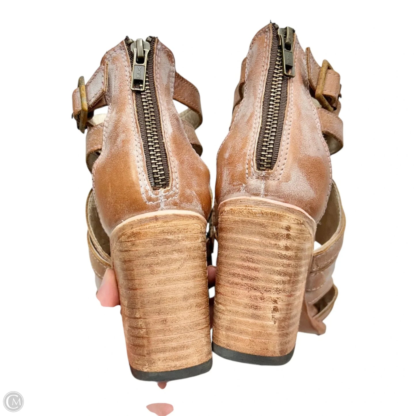 Shoes Heels Block By Freebird In Tan, Size: 8