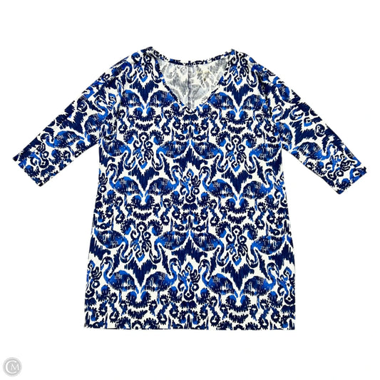Dress Designer By Lilly Pulitzer In Blue & White, Size: Xl