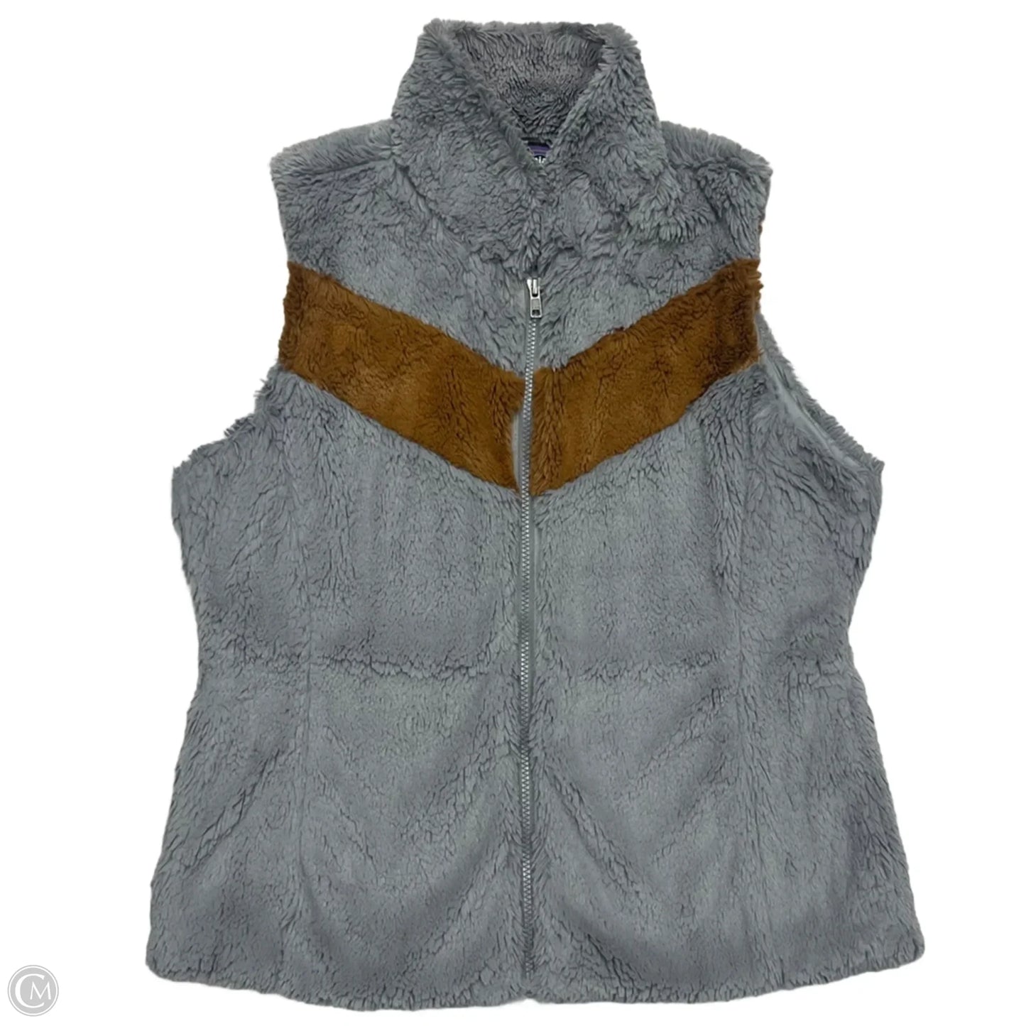 Vest Faux Fur & Sherpa By Patagonia In Grey & Tan, Size: L