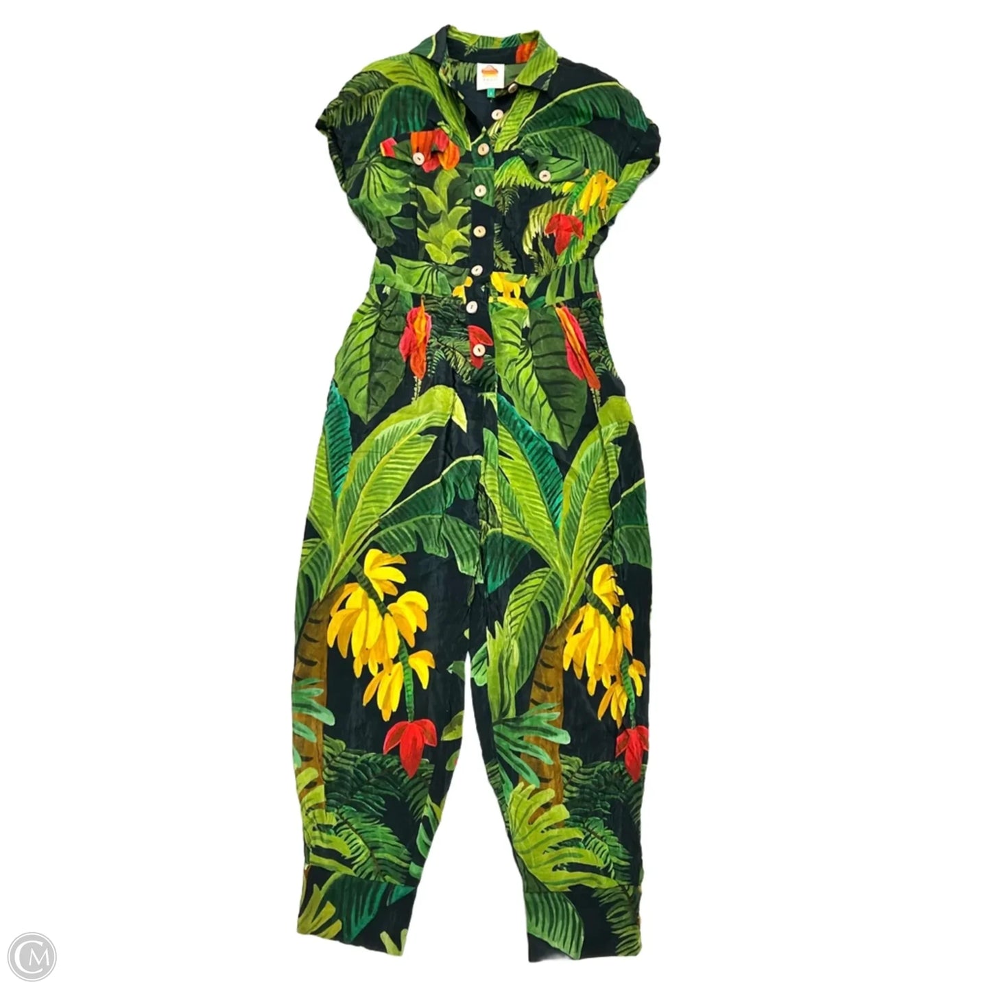 Jumpsuit By Farm Rio In Black & Green, Size: S