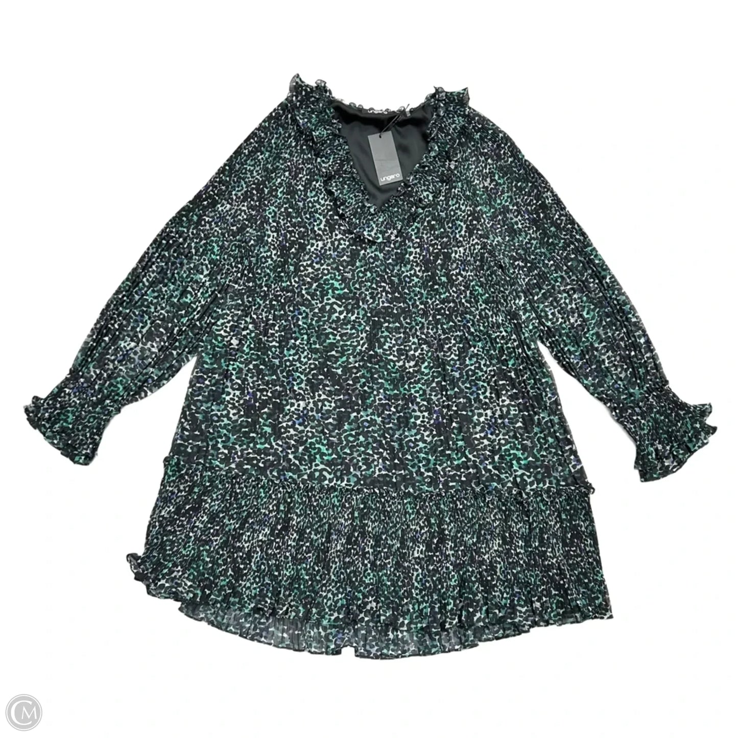 Dress Casual Short By Ungaro In Black & Green, Size: Xxl