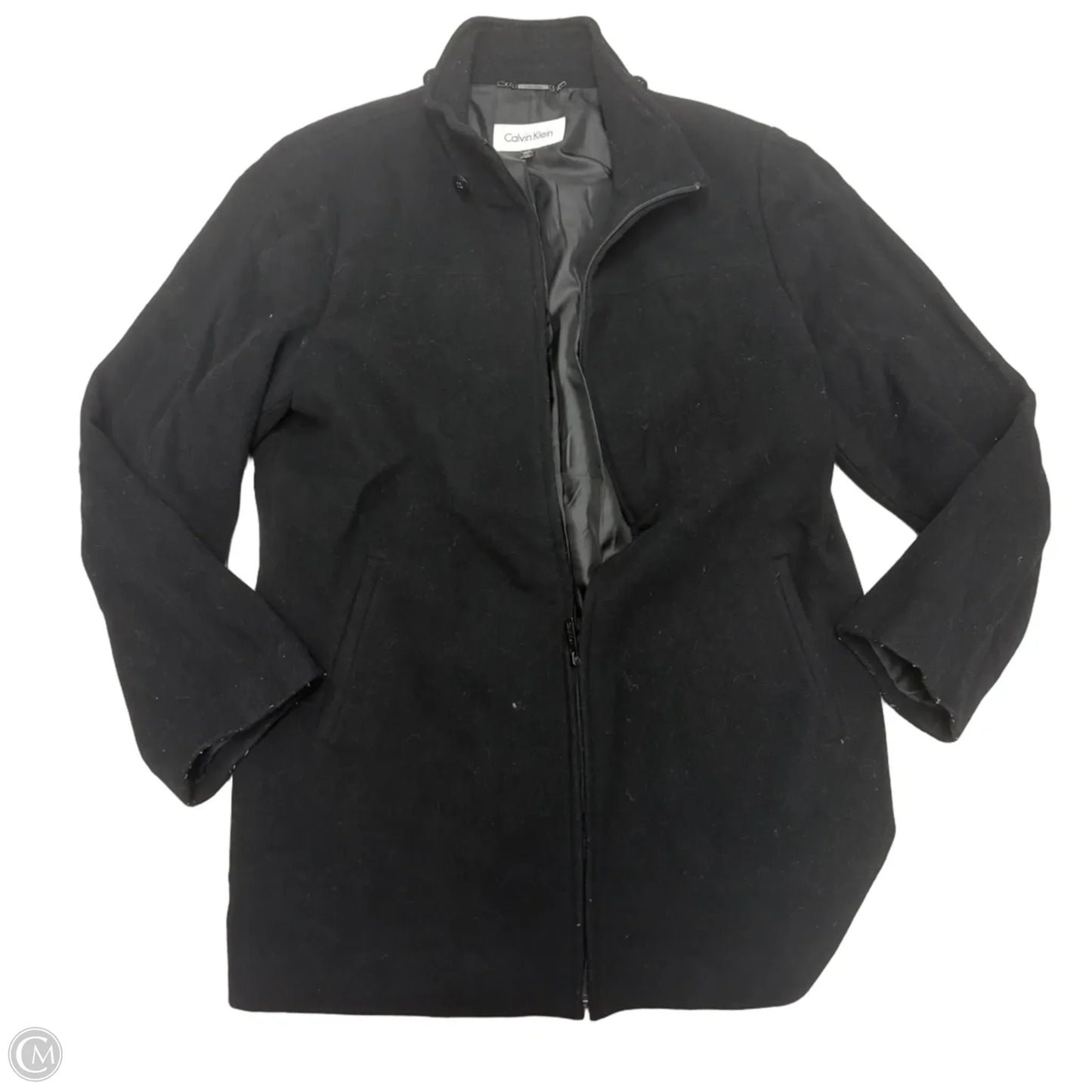 Coat Peacoat By Calvin Klein In Black, Size: L