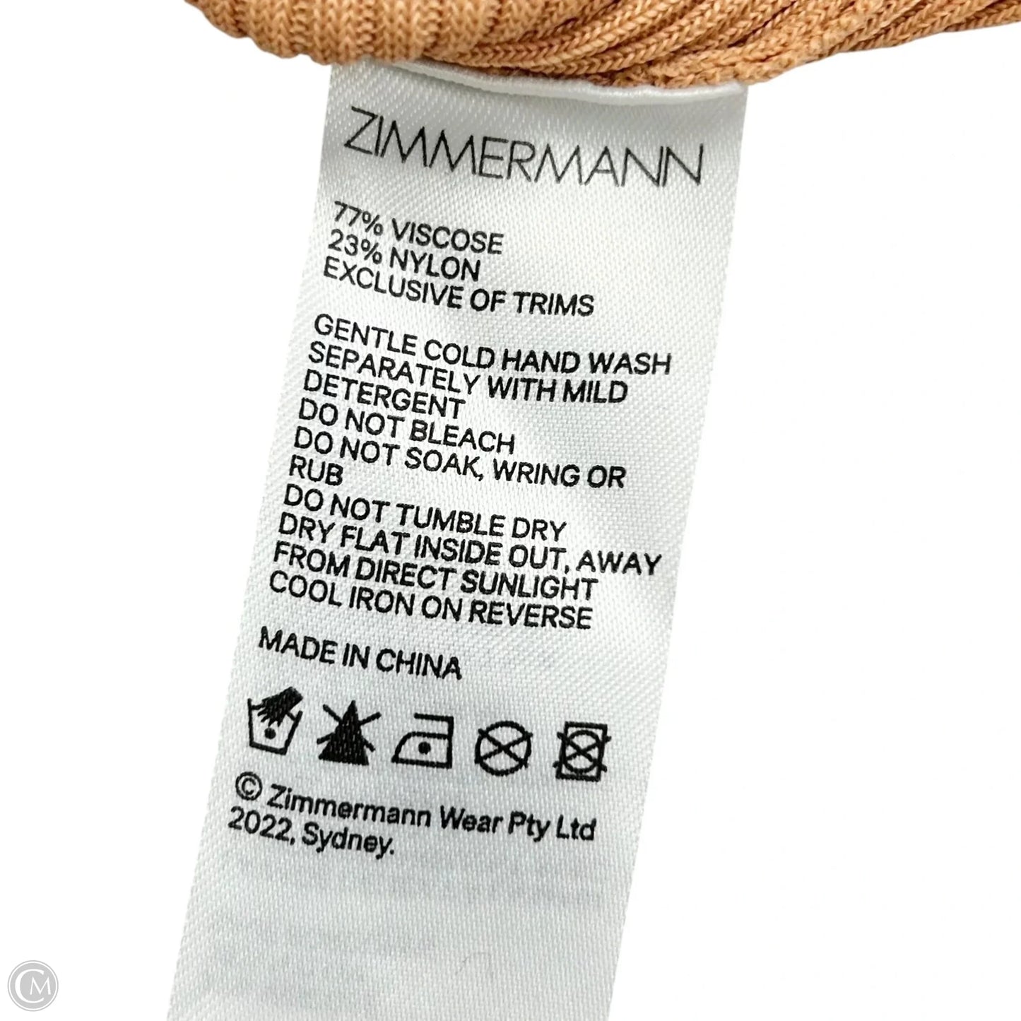 Top Sleeveless By Zimmermann In Tan, Size: S