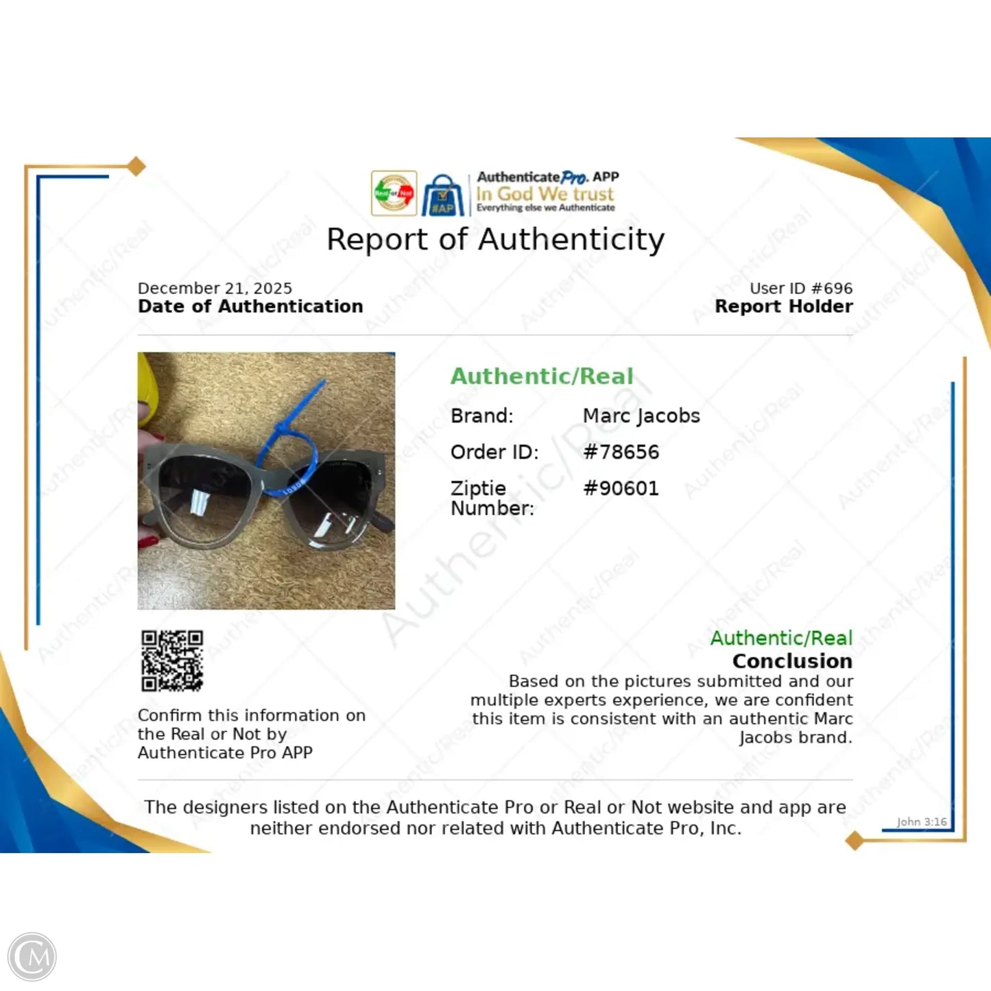 Sunglasses Luxury Designer By Marc Jacobs