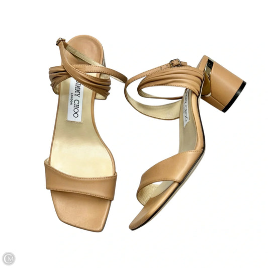 Sandals Luxury Designer By Jimmy Choo In Beige, Size: 8