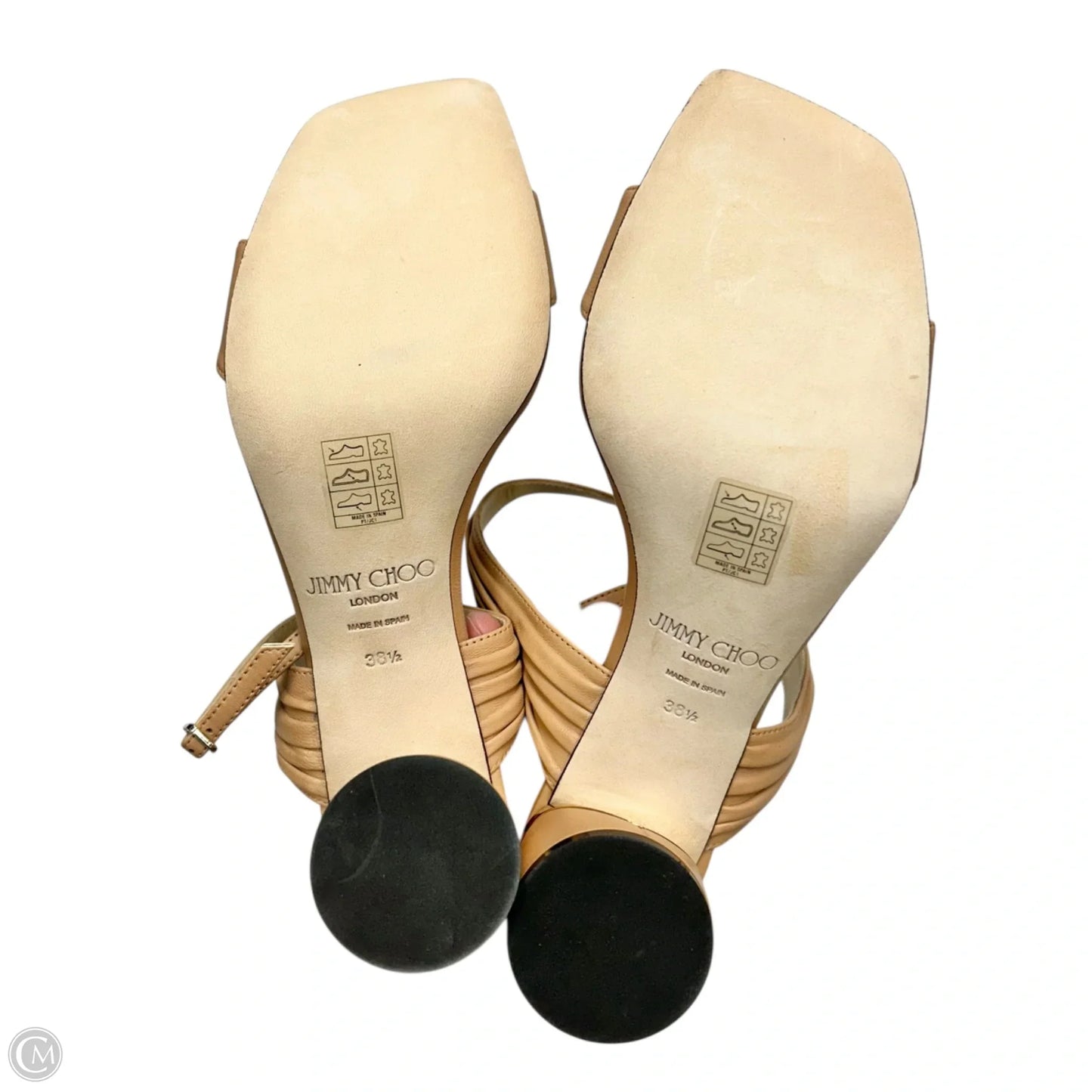Sandals Luxury Designer By Jimmy Choo In Beige, Size: 8