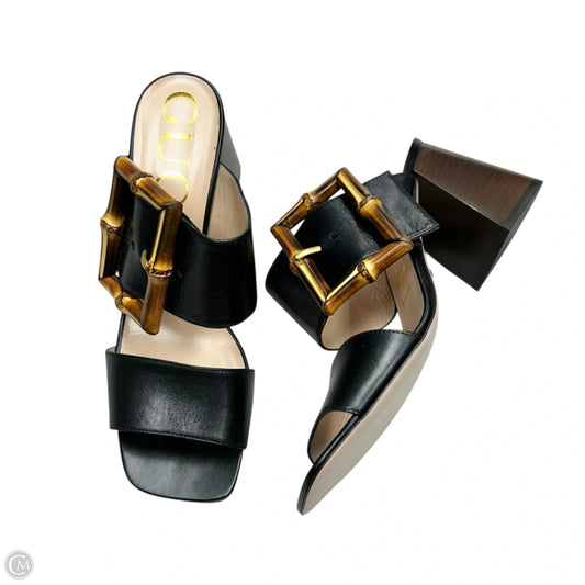 Sandals Luxury Designer By Gucci In Black, Size: 8