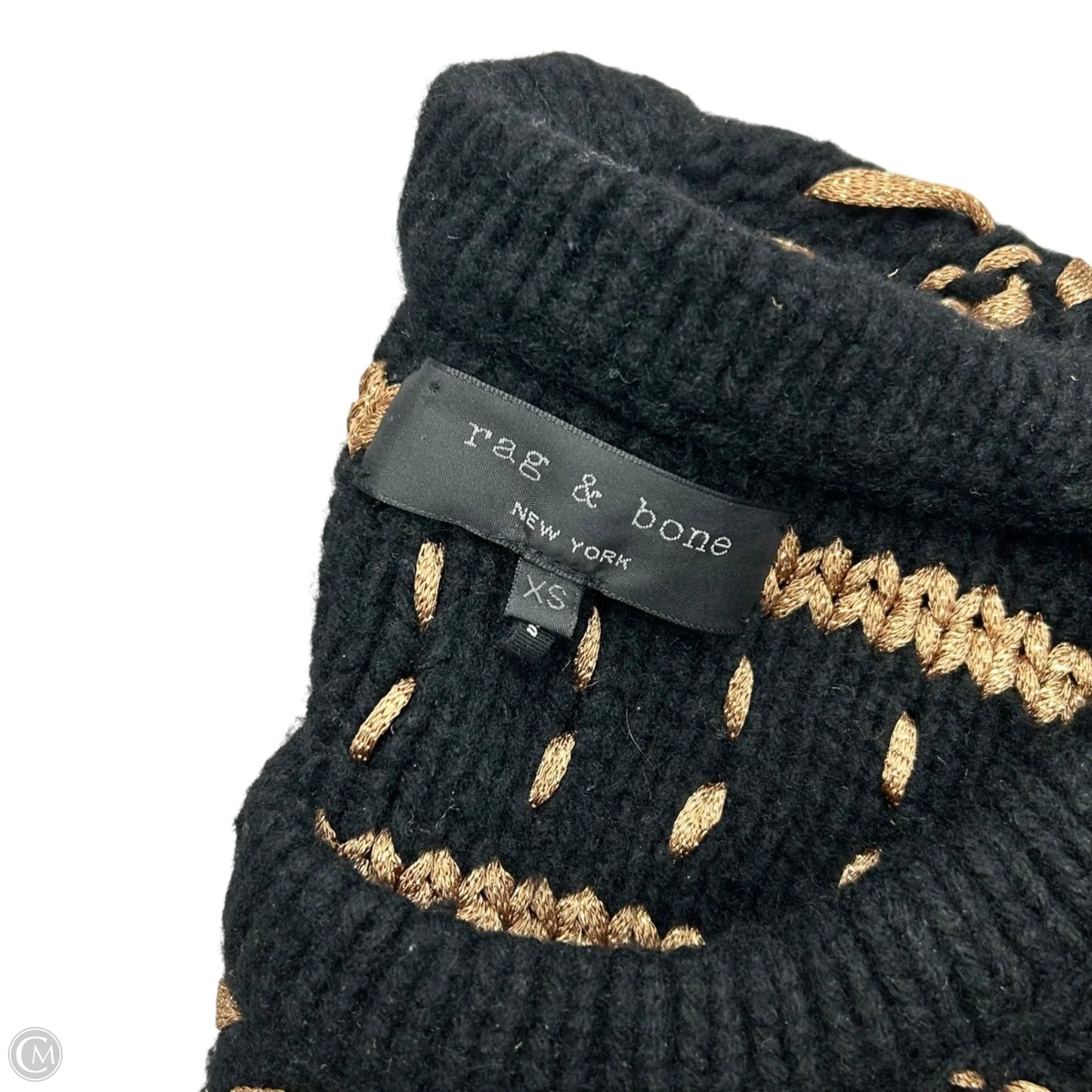 Sweater By Rag And Bone In Black & Gold, Size: Xs