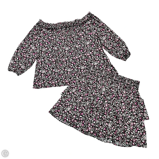 Skirt Set 2pc By Lane Bryant In Black & Purple, Size: 2x