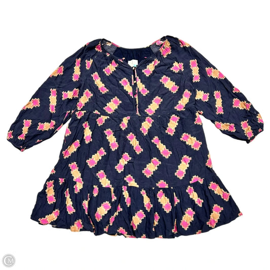 Dress Casual Short By Anthropologie In Blue & Orange, Size: 1x