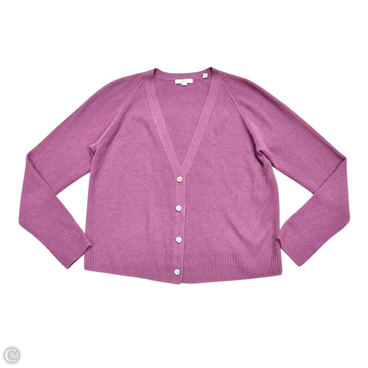 Sweater Cardigan Cashmere By Vince In Purple, Size: 1x