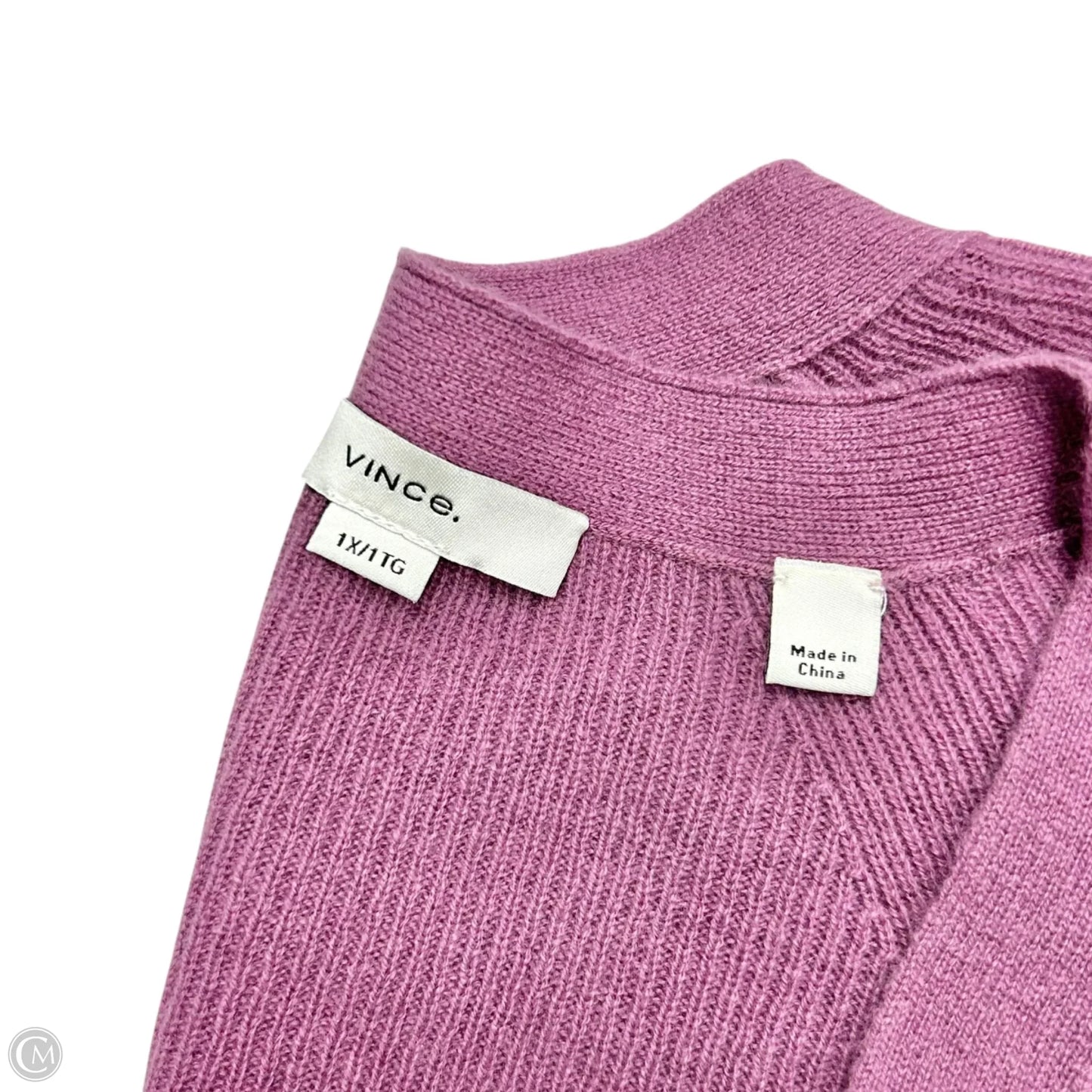 Sweater Cardigan Cashmere By Vince In Purple, Size: 1x