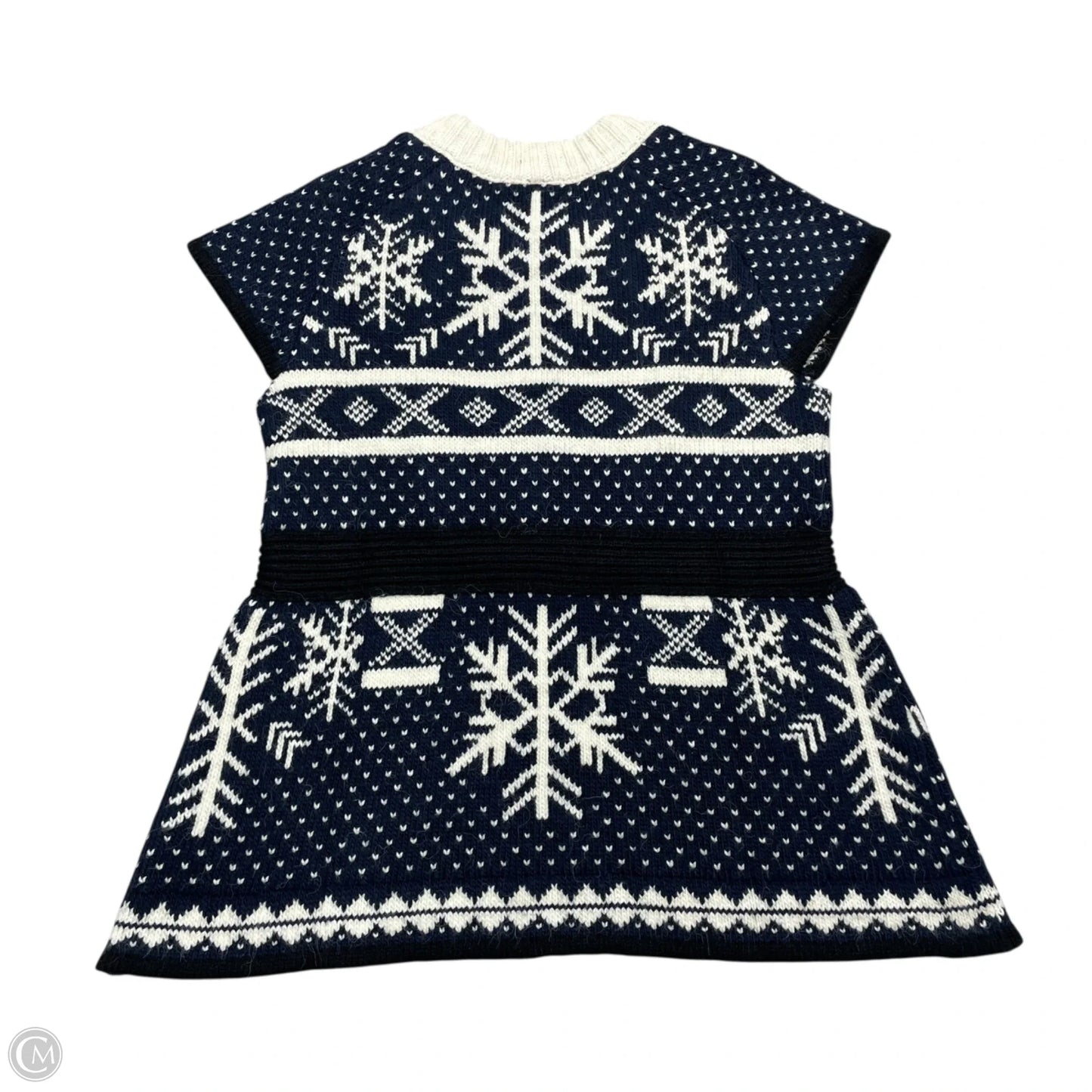 Sweater Short Sleeve By Anthropologie In Blue & Cream, Size: S