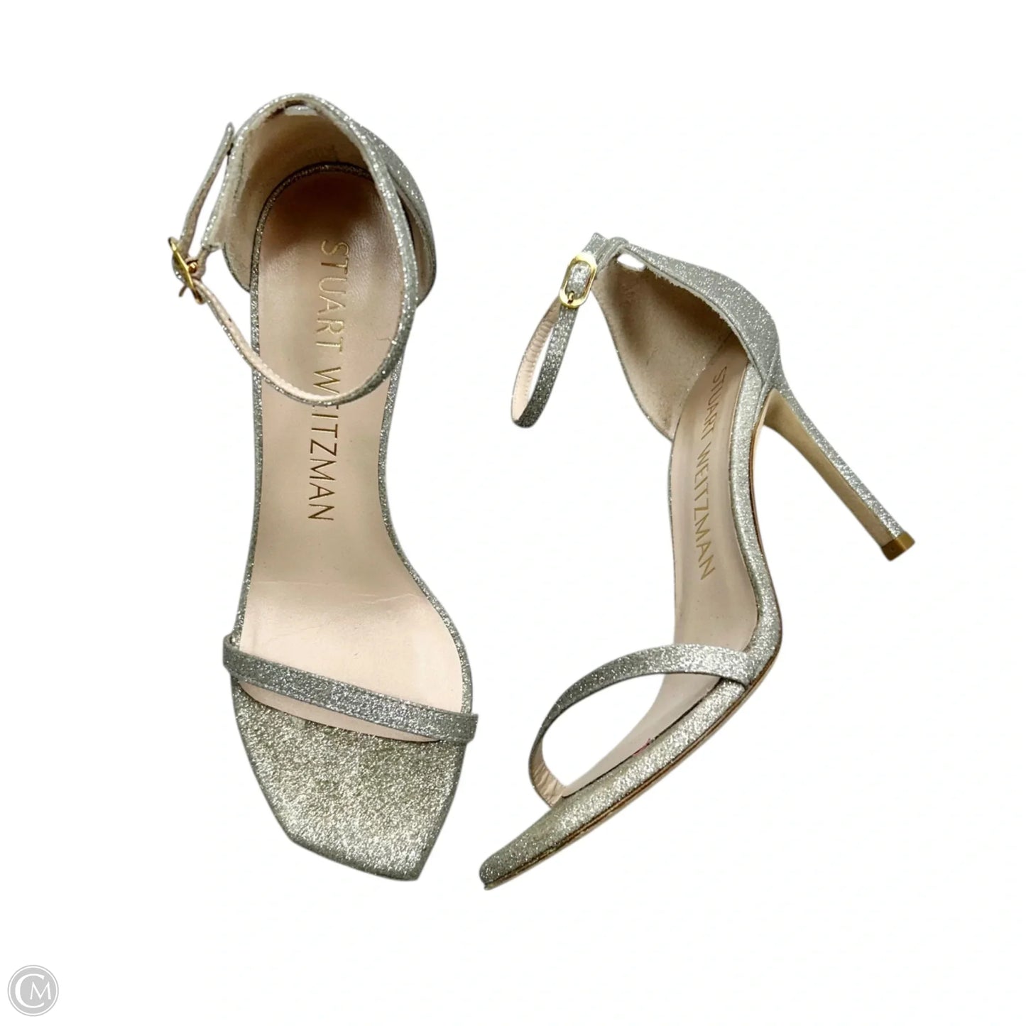 Shoes Designer By Stuart Weitzman In Silver, Size: 7
