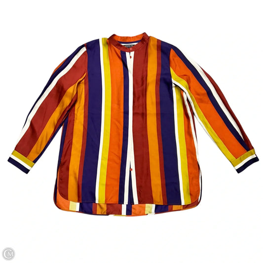Top Long Sleeve Designer By Lafayette 148 In Striped Pattern, Size: L