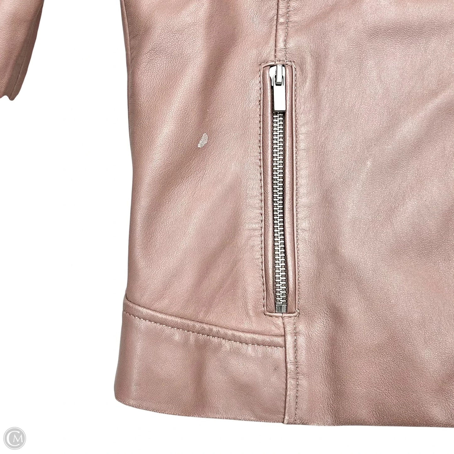 Jacket Moto By Badgley Mischka In Mauve, Size: S