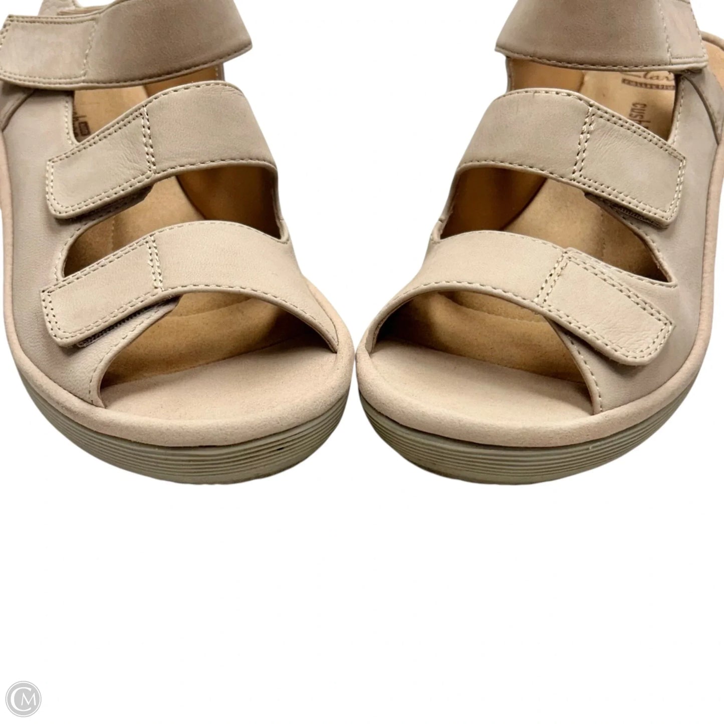 Sandals Heels Wedge By Clarks In Tan, Size: 7